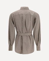 Checked virgin wool Shirt - BROWN | Base Blu