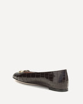 VLogo Signature croc-effect Ballerinas - BROWN | Base Blu