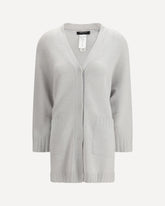 Cardigan in fine knit with a V-neckline - GREY | Base Blu