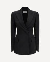 Tailored wool Blazer - BLACK | Base Blu