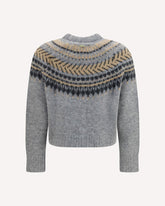 Annette Fair Isle crewneck Jumper - GREY | Base Blu
