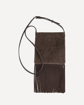 Suede Shoulder Bag - BROWN | Base Blu