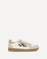Terrace leather and Check Sneakers - BEIGE | Base Blu