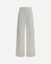 Pantaloni in cotone con logo ricamato - BIANCO | Base Blu