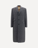 Long single-breasted Coat - GREY | Base Blu