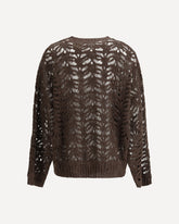 Perforated Sweater with sequins - BROWN | Base Blu