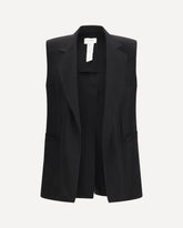 Oversized Vest in washed viscose - BLACK | Base Blu