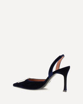 Décolletés Slingback Camelia in velluto - BLU | Base Blu