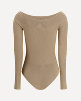 off-shoulder Bodysuit - BEIGE | Base Blu