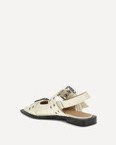 Feminine Buckle slingback Ballerinas - WHITE | Base Blu