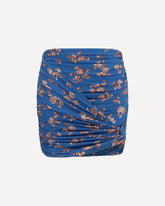 Draped floral-print swim Mini Skirt - BLUE | Base Blu