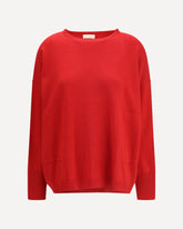 Crewneck Sweater in pure cashmere - RED | Base Blu