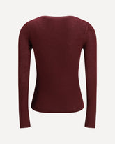 Hanley ribbed long-sleeve T-shirt - BORDEAUX | Base Blu
