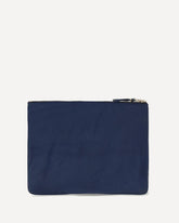 Vintage-effect leather Pouch - BLUE | Base Blu
