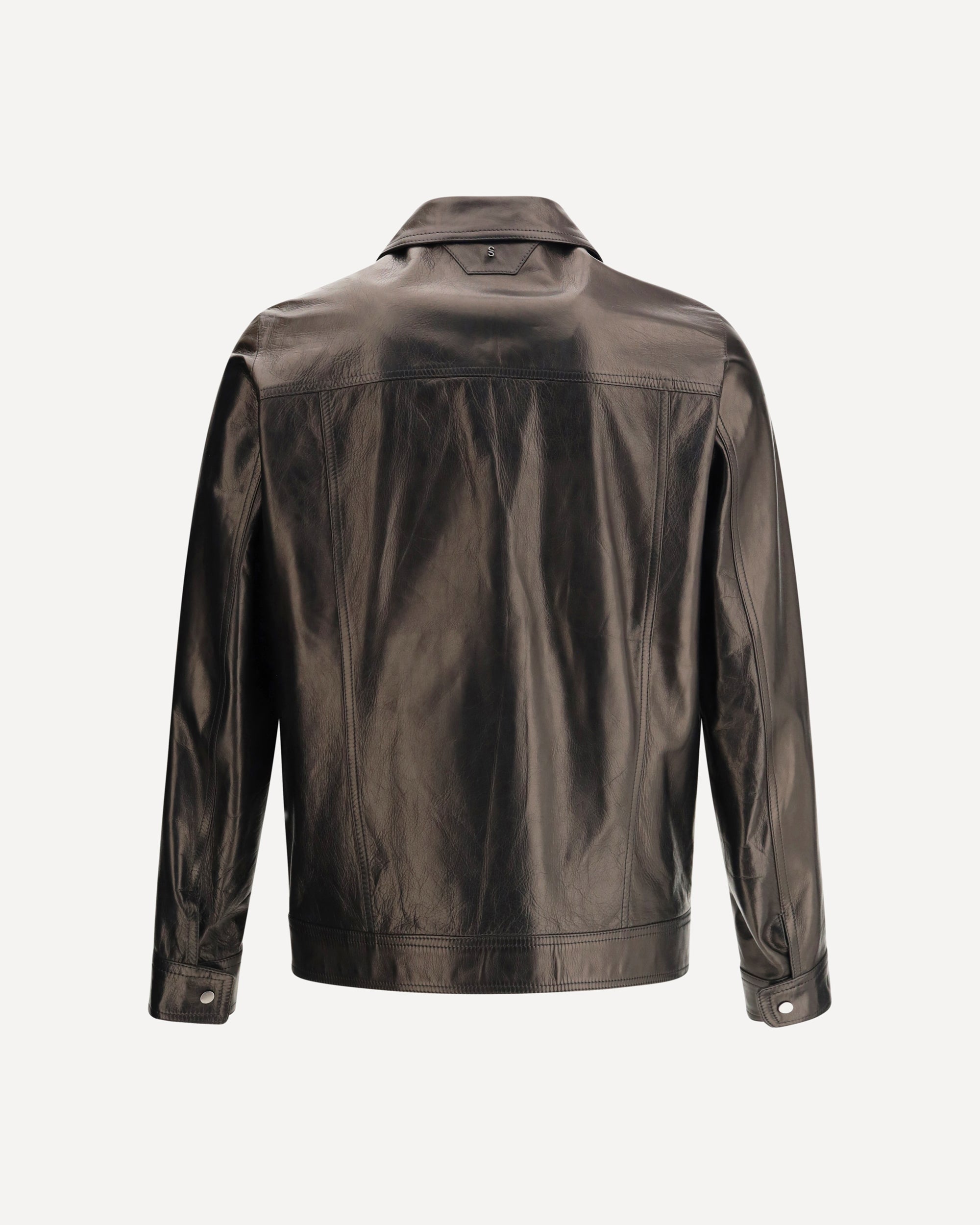 SALVATORE SANTORO Leather Jacket BROWN | Base Blu