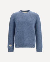 Wool Sweater with Butterfly embroidery - LIGHT BLUE | Base Blu