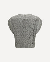 Silk blend sequined Vest - GREEN | Base Blu