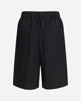 Viscose and linen Bermuda Shorts - BLACK | Base Blu