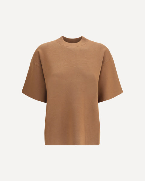 MAX MARA STUDIO Amici T-Shirt BROWN | Base Blu
