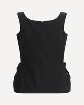 Top with floral appliqués - BLACK | Base Blu