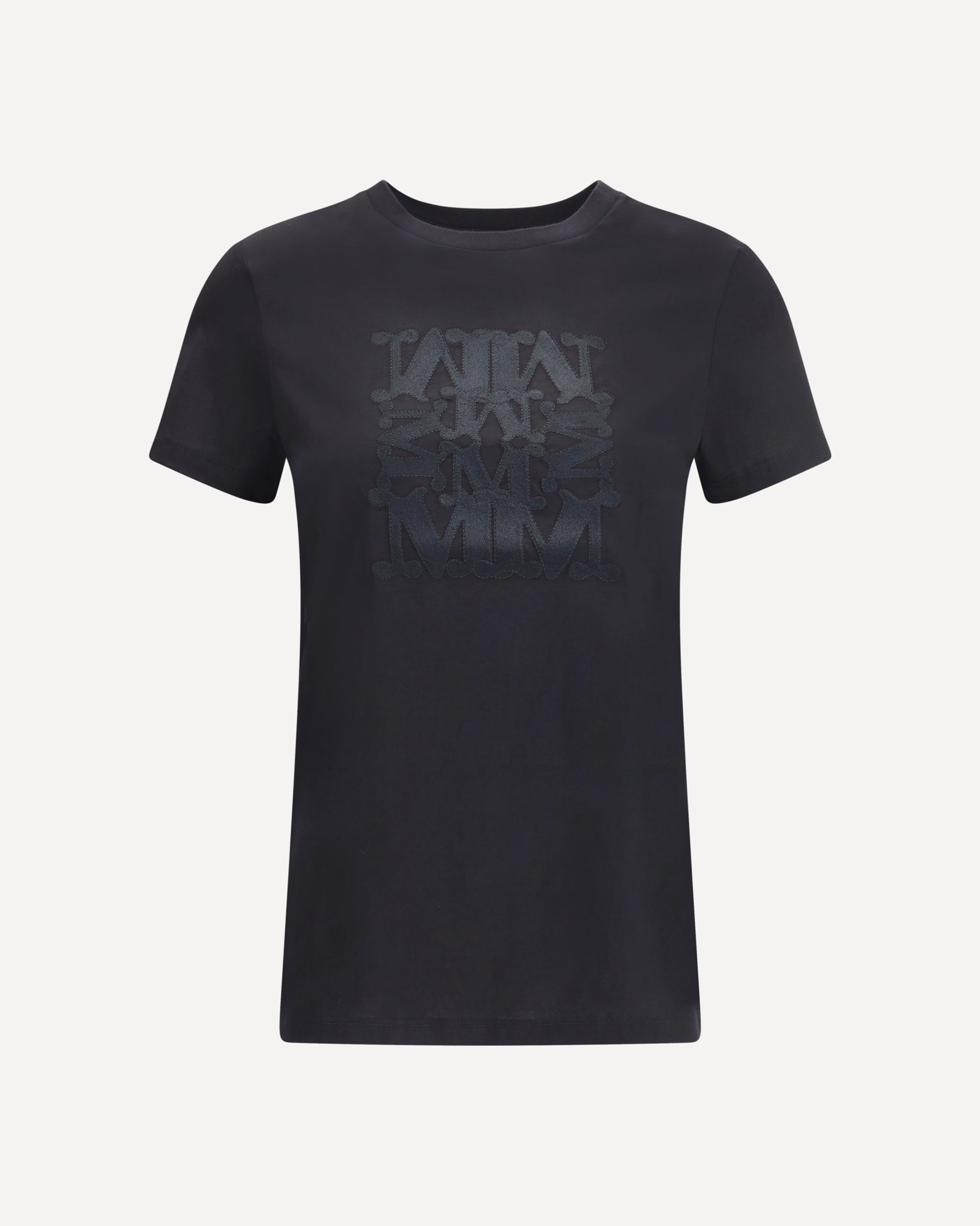 MAX MARA Embroidered monogram T-shirt BLACK | Base Blu