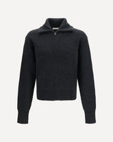 Wool zip Cardigan - GREY | Base Blu
