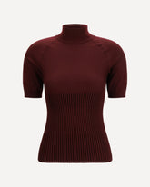 Rib Wool Top - BORDEAUX | Base Blu