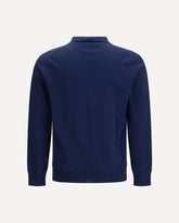 Cotton V-neck Sweater - BLUE | Base Blu