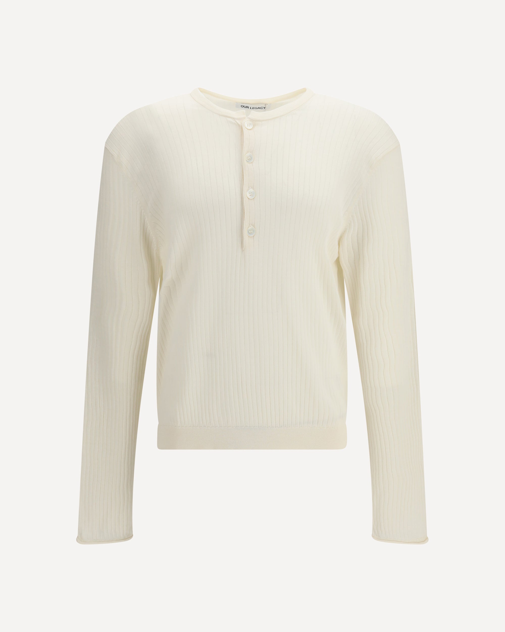 トップス OUR LEGACY FINE HENLEY 46 OUR LEGACY Fine Henley T-shirt CREAM | Base Blu