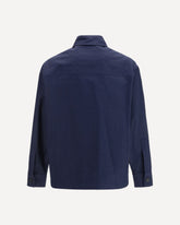 Cotton monogram jacquard Overshirt - BLUE | Base Blu