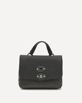 Saeta Baby leather Postina Handbag - BLACK | Base Blu