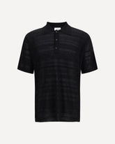 Lightweight jacquard Polo - BLACK | Base Blu