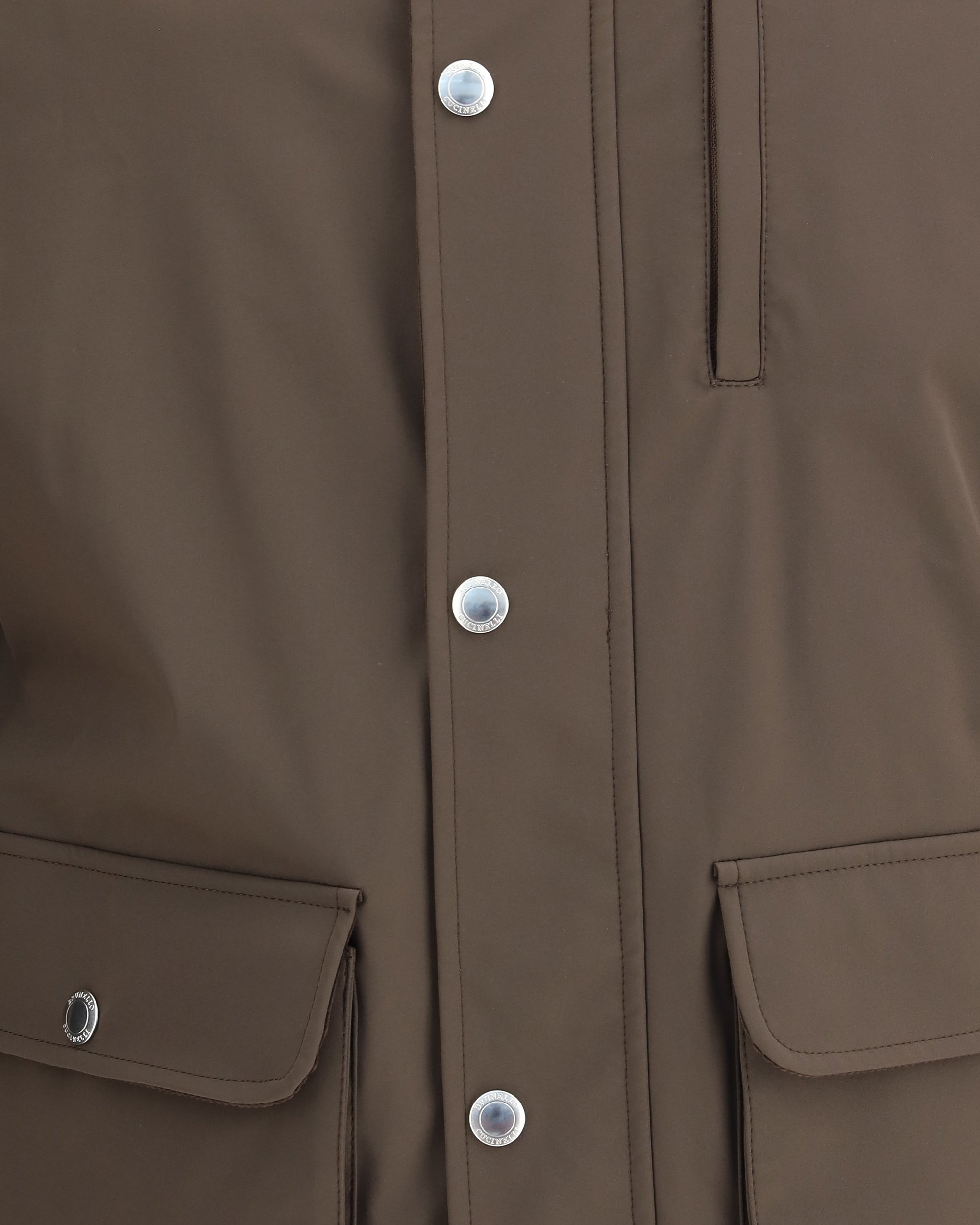 BRUNELLO CUCINELLI Stretch membrane nylon Jacket BROWN | Base Blu