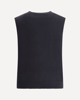 Crewneck Tank Top in silk - BLACK | Base Blu