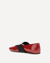 Patent-leather Squared Ballerinas - RED | Base Blu