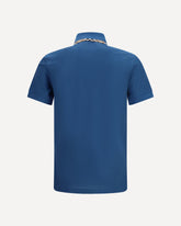 Cotton Polo with Check trims - BLUE | Base Blu