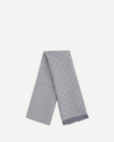 Sciarpa in lana con ricamo GG Supreme - GRIGIO | Base Blu