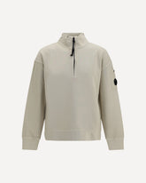 Brushed and sueded diagonal-weave cotton fleece Sweatshirt - CREAM | Base Blu