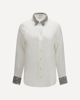 Floral lace detail Shirt - WHITE | Base Blu