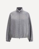 Felpa in doppio jersey di lana e cotone  - GRIGIO | Base Blu