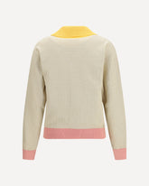 Cotton and silk Sweater with FF logo - BEIGE | Base Blu