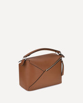 Puzzle Edge large Handbag - BROWN | Base Blu