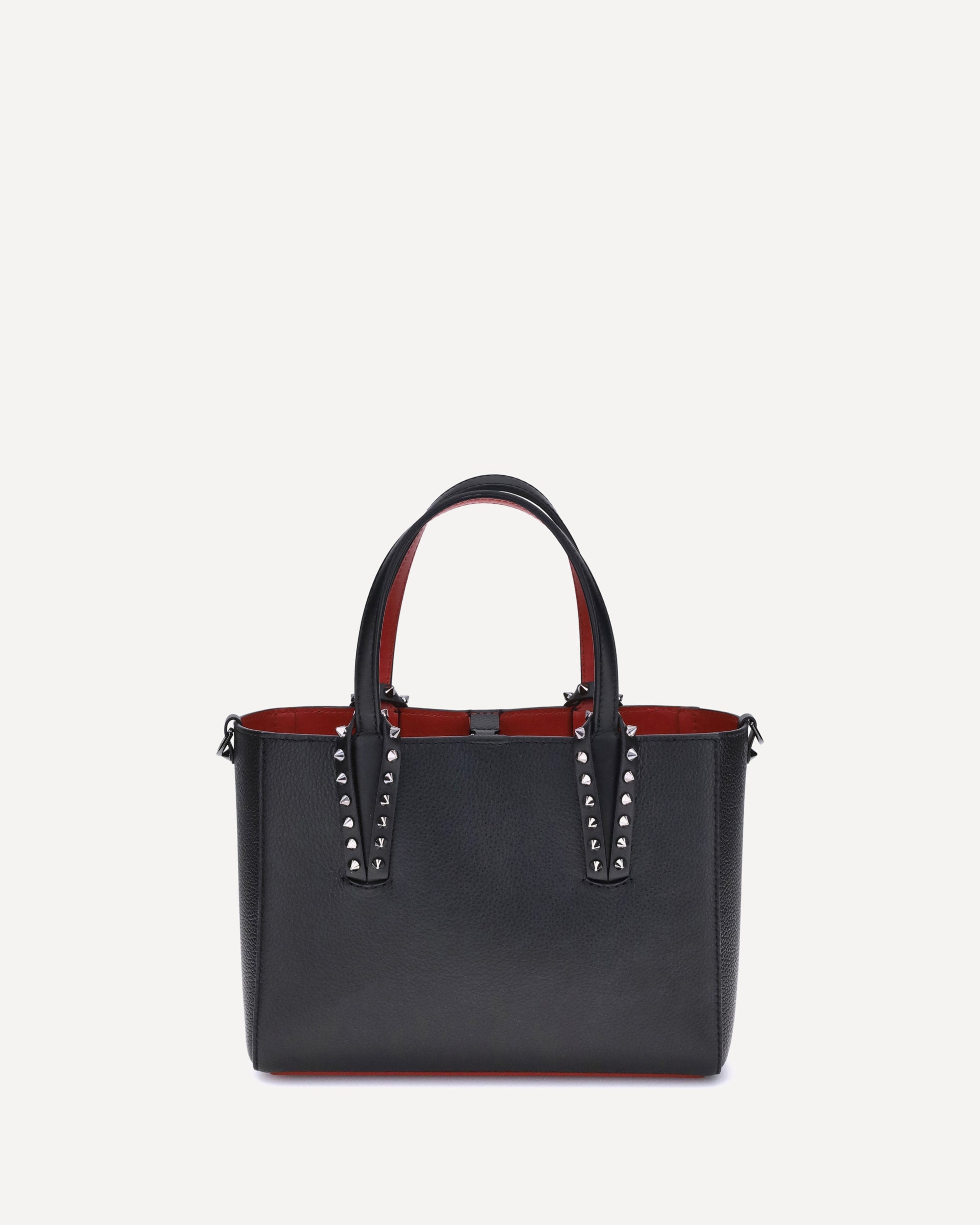 CHRISTIAN LOUBOUTIN Leather Tote Bag with spikes BLACK | Base Blu