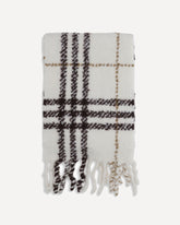 Alpaca-wool blend bouclé Scarf - WHITE | Base Blu