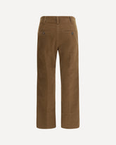 Stretch cotton cigarette Pants - BROWN | Base Blu