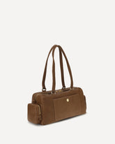 Suede Shoulder Bag - BROWN | Base Blu