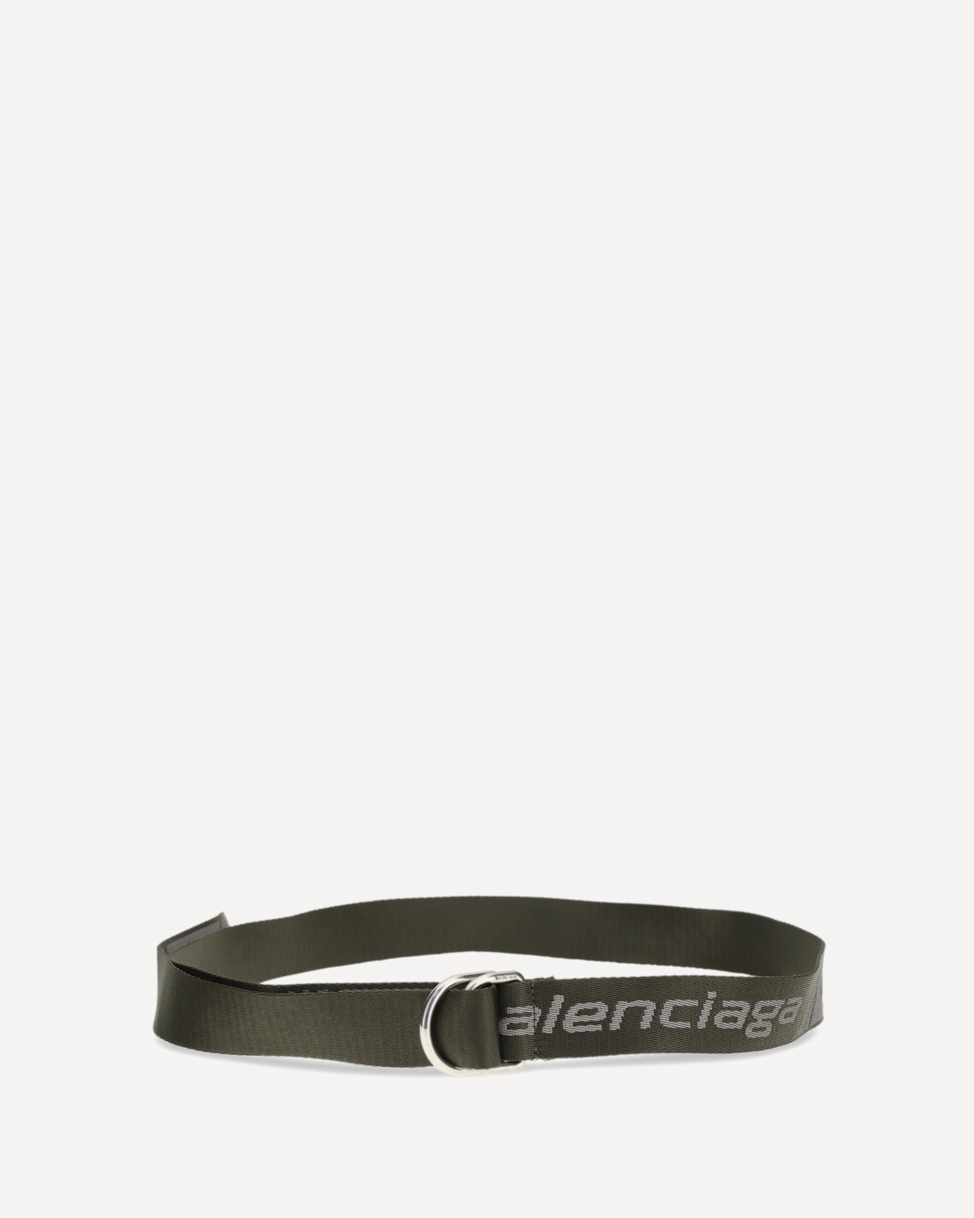 BALENCIAGA D Ring Belt in jacquard canvas KHAKI | Base Blu