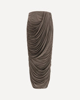 Draped silk midi Skirt - BROWN | Base Blu