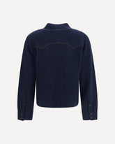 Cropped Western cashmere Shirt - BLUE | Base Blu