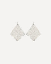 Pixel Chainmail Earrings - SILVER | Base Blu